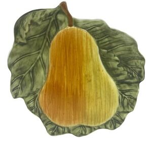 Charter Club Summer Grove Pear Leaf Ceramic Trivet Decorative Plate Vintage 1998